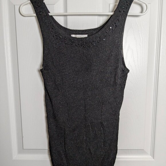 Draper's & Damon's Women's Beaded Sweater Set Petite M, NWT, Black Tank Cardigan - Picture 12 of 16